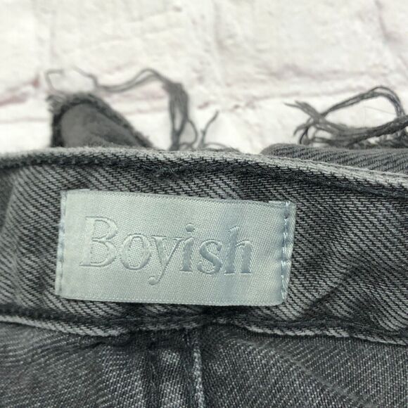 Boyish by Her Women Black Denim Shorts Size 27 Style Cody Cotton Blend B289 -4 - Picture 7 of 16